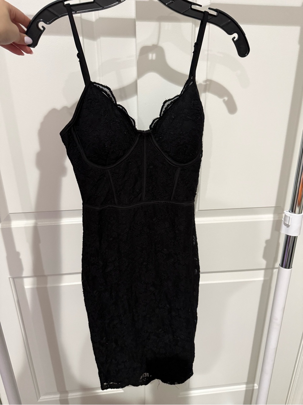 J for Justify Black Lace Bustier Slip Dress